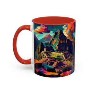 Taza Machu Picchu Vintage con Detalles de Color (11oz)