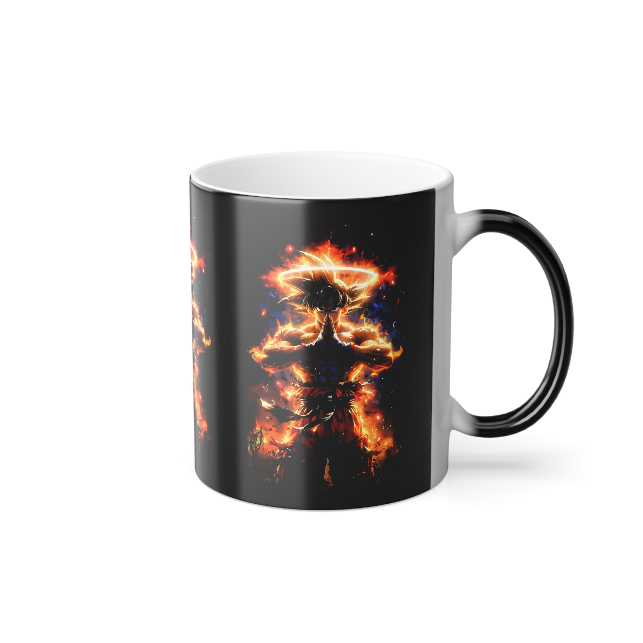 Taza Mágica | Anime Inspirada con Cambio de Color por Calor | Taza Cerámica Guerrero de Energía