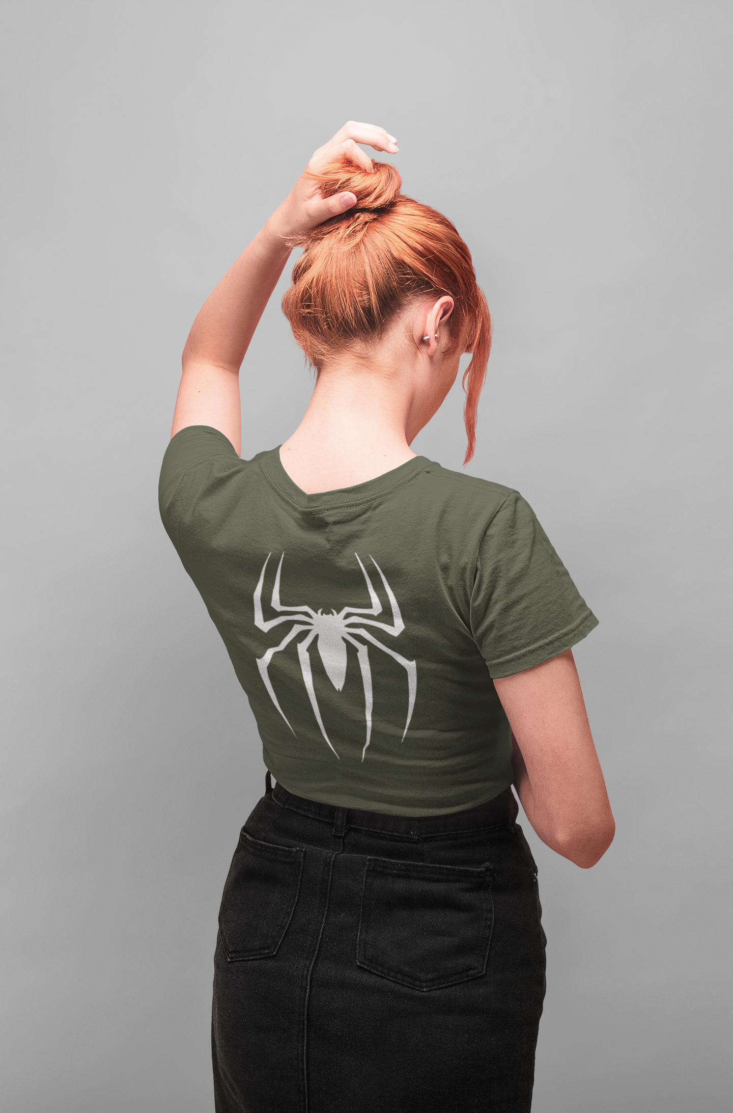 Camiseta Oversize con Gráfico de Araña – Polo de Algodón Pesado con Estampado Frontal y Trasero - Imagen 6