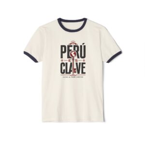 Camiseta Ringer Perú es Clave – Diseño Peruano de Estilo Retro